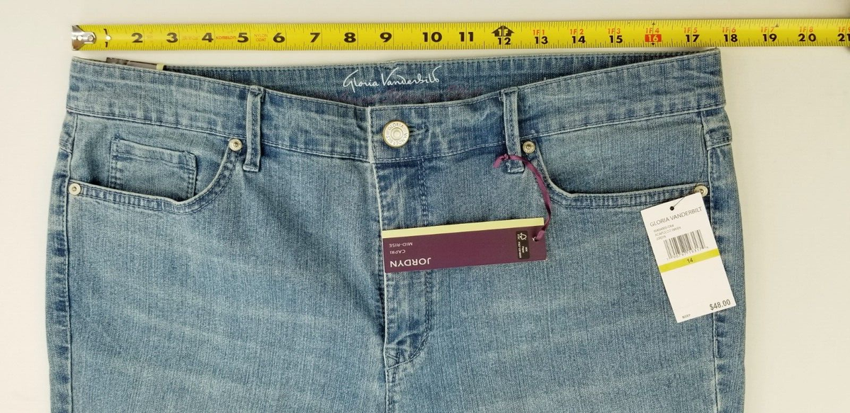 YOUuuu♥️専用 Gloria Vanderbilt Sz 14 Women's Jordyn Capri Mid Rise Embroidered