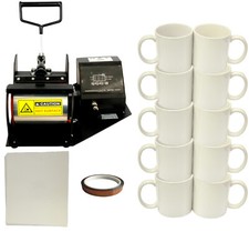 New Mug/Cup Heat Press,Heat Transfer Paper,Tape,DIY Sublimation Coffee Mugs,110V