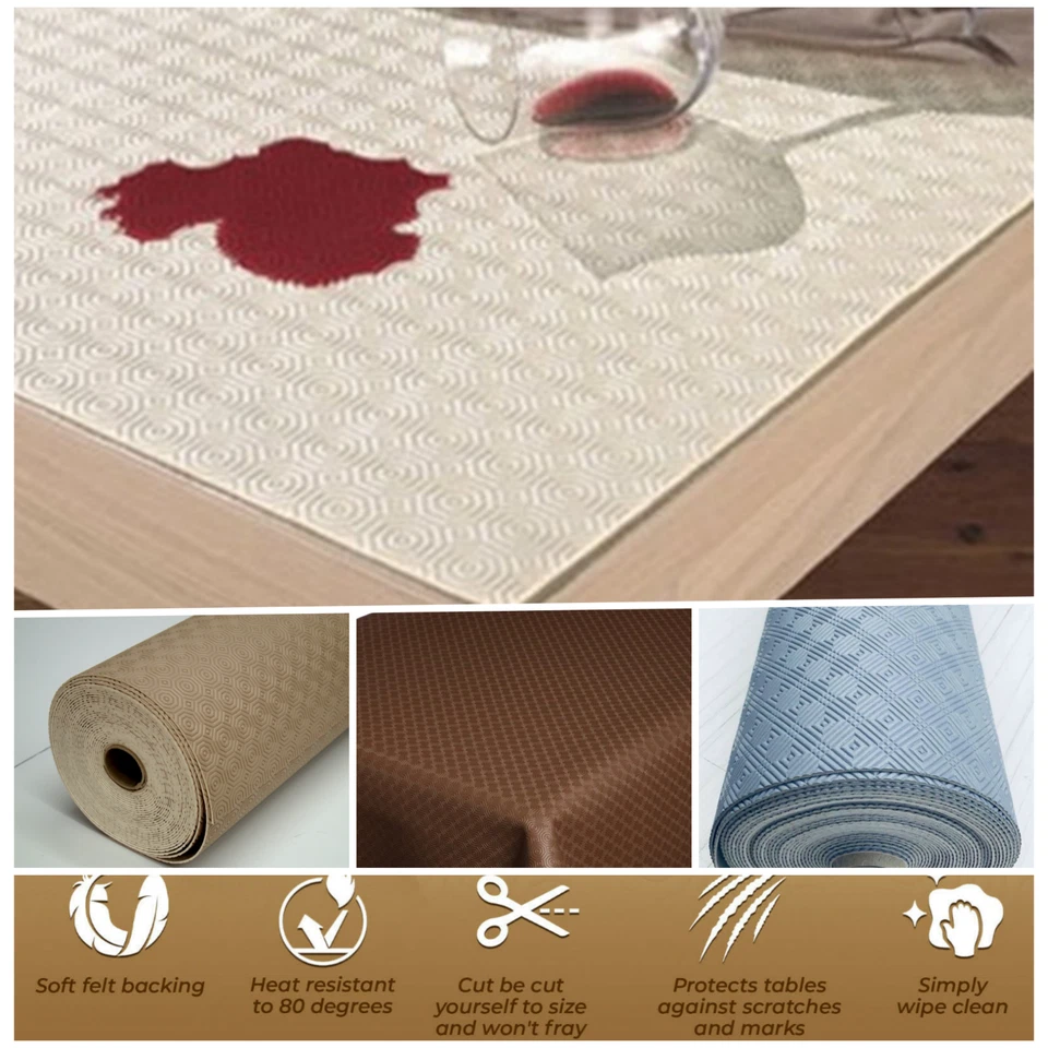 Table Protector Heat Resistant, Felt, Anti Slip, Grey Cream Brown Beige - Image 4 of 4