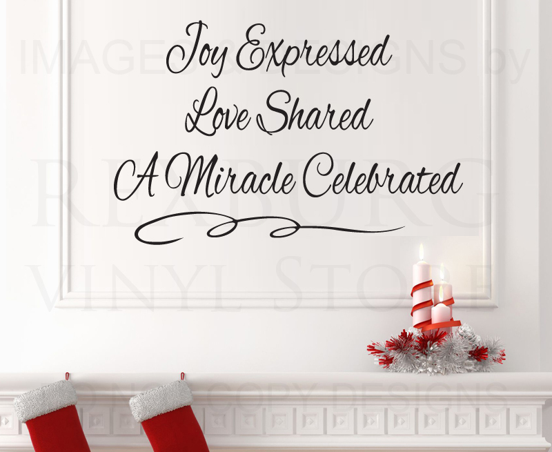 Vinyl Wall Decal Christmas Joy Lettering Adhesive Art Sticker C7