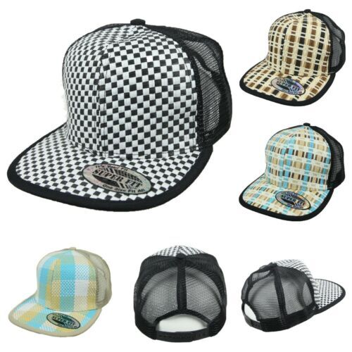 Low Profile Structured Mesh Straw Trucker Hat Snapback Cap Low Profile Structured Mesh Straw Trucker Cap, Black at  main image 4