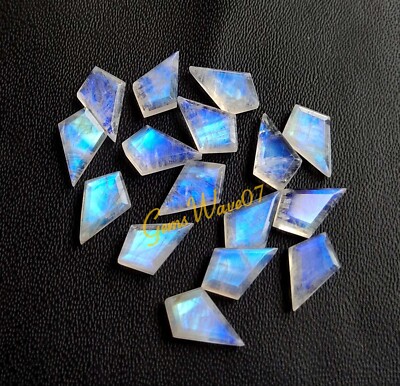 Natural Blue Flash Rainbow Moonstone Calibrated Kite Shape 13x8mm Cut Gemstone
