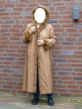 Damen PELZMANTEL m. Kapuze, gebr. PELZ innen,SEIDE aussen,Gr. 40-42, rehbraun,  