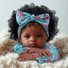 BABESIDE 20Inch Realistic Newborn Real Life Baby Doll Lifelike Reborn Black Girl