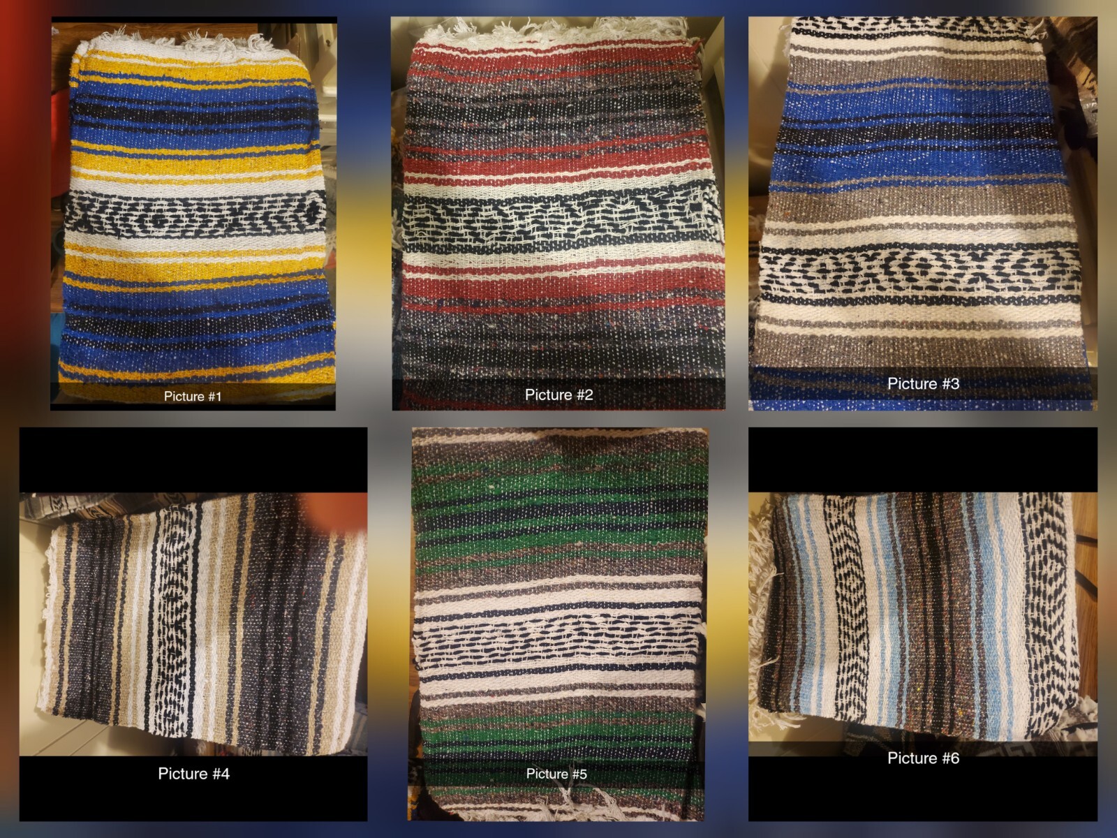 Authentic Mexican Falsa Blanket Cobija Falsa Different Colors