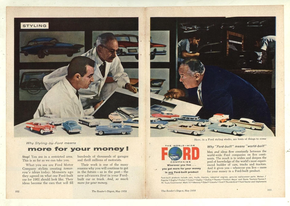 VINTAGE 1958 FULL PAGE PRINT ADVERTISEMENT - FORD MOTOR COMPANY - image 1 of 1