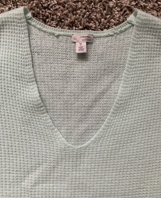 Halogen Sweater Petite XS Long Sleeve Tunic Waffle Knit V-Neck 100