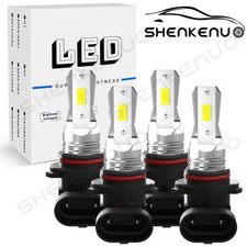 9005 9006 LED Headlights Kit Combo Bulbs High Low Beam Super White Bright 4-Pack