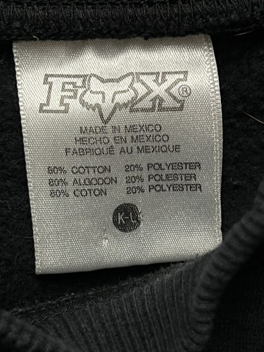 Fox Racing Kids Black Pullover Crew Neck Fleece Sweatshirt Size L - Picture 6 of 6