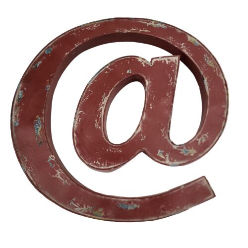 Red Rustic Metal @ Symbol Wall Decor Industrial Design 18inx18in - Picture 1 of 7