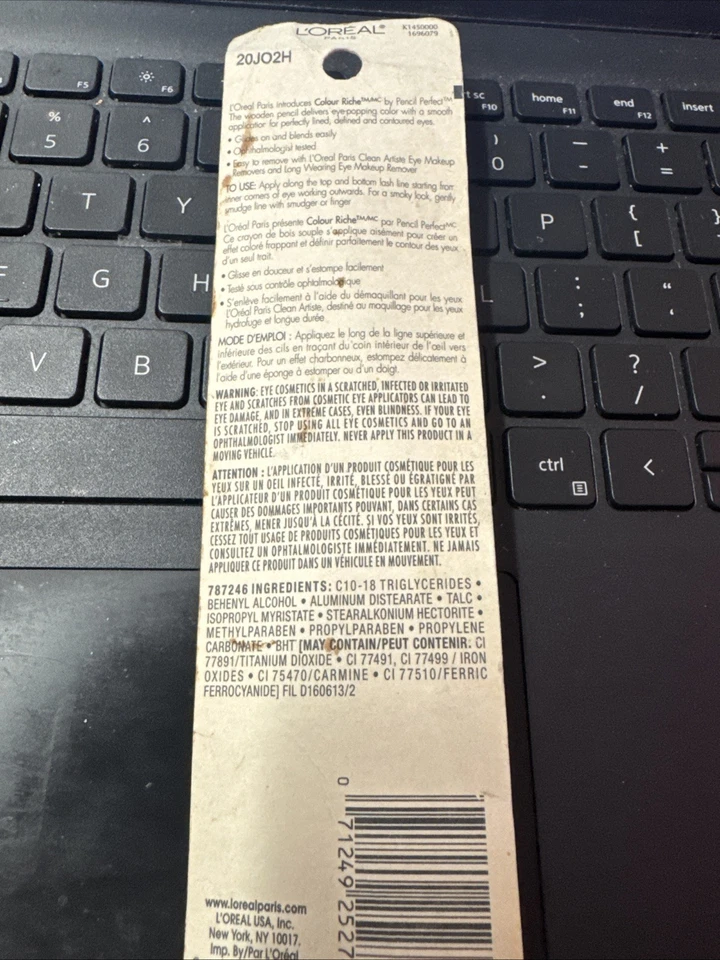 L'Oreal Colour Riche Wood Pencil Eyeliner 930 VIOLET  As Is Pkg Yellowish.Sealed - Image 4 of 4