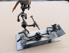 Vtg HINZ & KUNST GERMANY NUTS & BOLTS METAL SCULPTURE Nurse Hospital injection