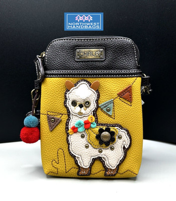 LLAMA FARM CELLPHONE CROSSBODY PURSE BAG MUSTARD CHALA