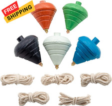 Spinning Top Trompo   5 -Pack Carved Tops   Sturdy Steel Point for...