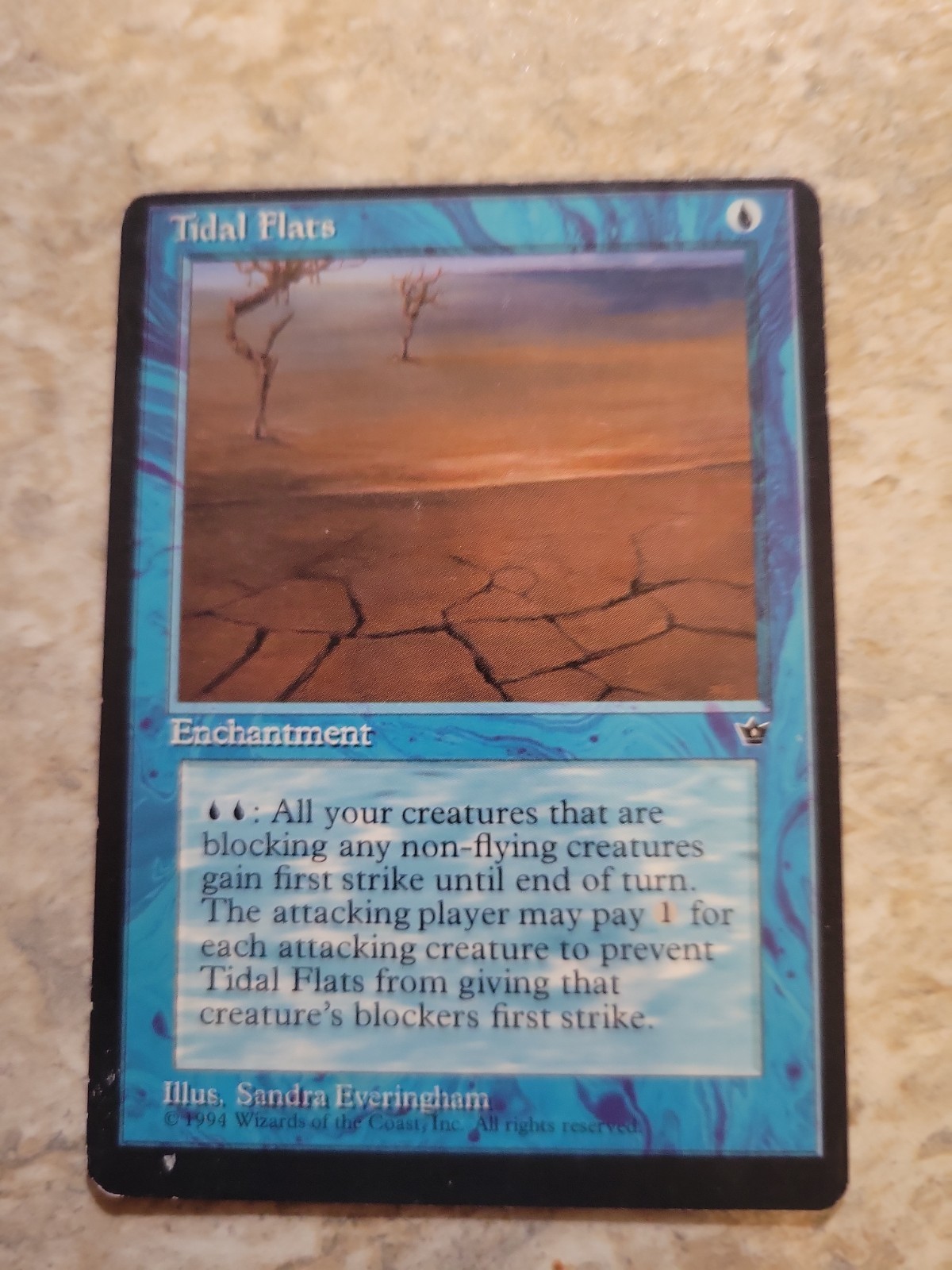 Tidal Flats (Everingham) Fallen Empires Miscut Error Misprint MTG Card Magic 