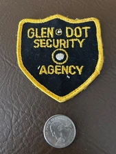 SECURITY OFFICER 4”x4” SHIELD PATCH BLUE W/ GOLD FASHON COSTUME VINTAGE 1970s