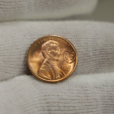 1987 (P) Lincoln One Cent 1c Counterstamp "I Love You" Heart Love Token