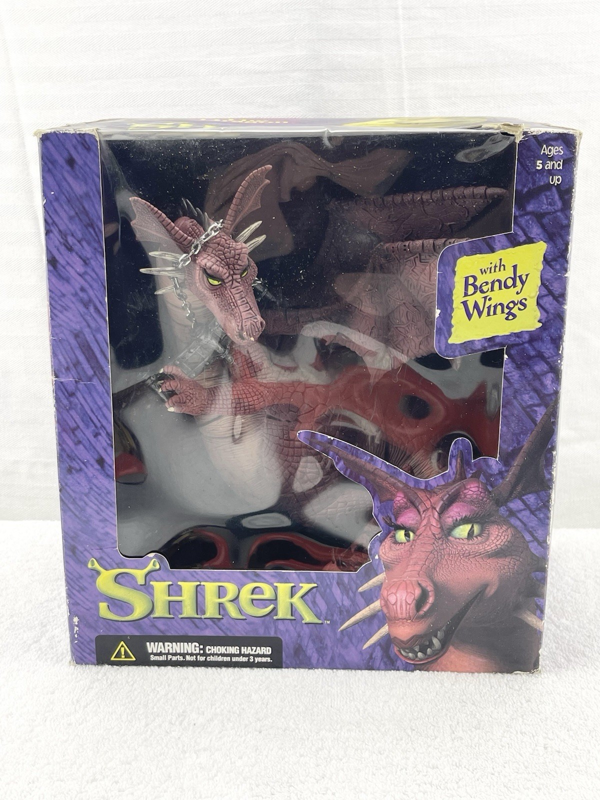 Figura Mcfarlane Toys 2001 grande Shrek el dragón con alas Bendy nueva en caja
