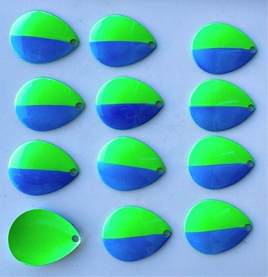 6 Lames De Spinner Colorado Taille 5 – Top Line – Holographique Or/nickel, Pêche