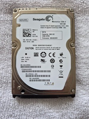 Seagate Momentus ST9500420ASG 500GB 7200RPM 2.5'' SATA Laptop HDD Tested 100%