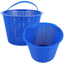 2 Pcs Blue Plastic Pool Filter Basket Swimming Pool Pump Leaves Garbage Filter