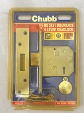 Chubb 5 Lever Mortice Deadlock 3” (80mm) BS3621 Satin finish - 3U114E (Ref 3)