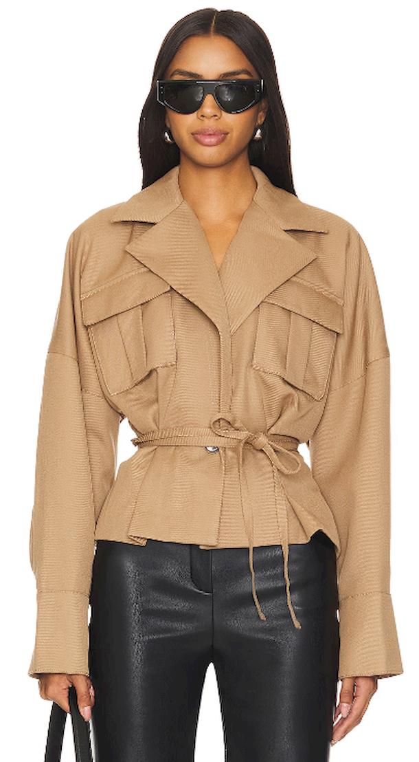 Camila Coelho Mari Jacket - Dark Taupe, US Stock, No Import Fee