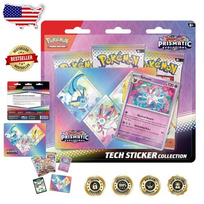 Sylveon Pokémon Card Sticker Collection - 3 Booster Packs, Code Card
