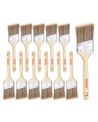 VEVOR Paint Brush 12 Piece Angle Paint Brush with Wood Handle & Exterior