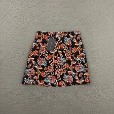 Zara Mini Skirt Womens Medium Colorful Floral Zipper Casual Spring Mom Everyday