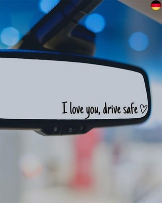 4 Stück 1I love you,drive safe1 Drive Safe Spiegel Aufkleber, Vinyl Rückspiege
