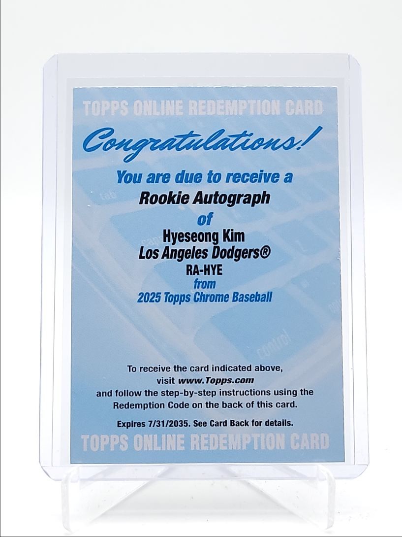 HYESEONG KIM 2025 TOPPS CHROME ROOKIE AUTOGRAPH DODGERS RC AUTO Q6027