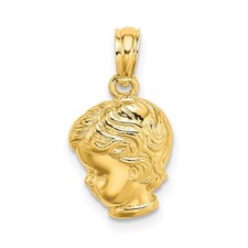 14k Yellow Gold Boy Head Pendant D1718