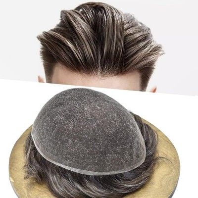 Natural Full French Lace Mens Toupee Hair Piece Replacement System for Mens Wig