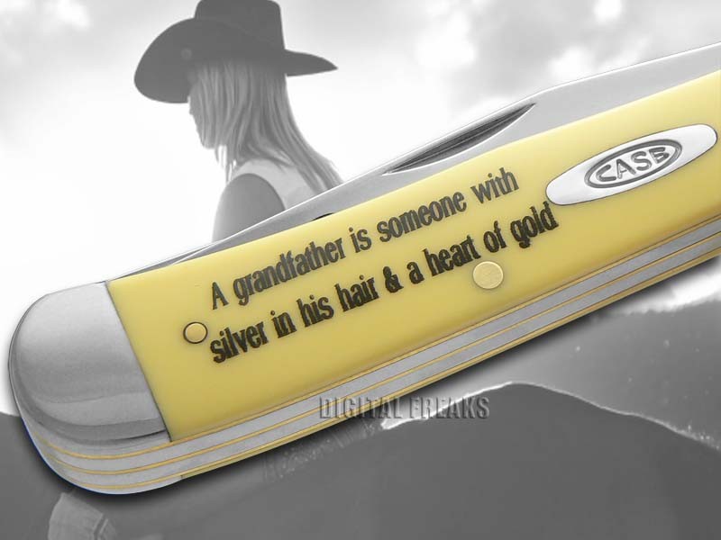 Case xx Grandfather Granddaughter Trapper Knife Yellow Delrin Pocket
