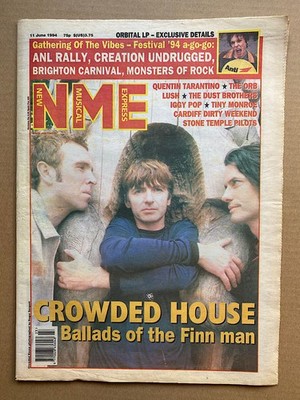 CROWDED HOUSE NME MAGAZINE JUNE 11 1994 - CROWDED HOUSE COVER WITH MORE INSIDE U