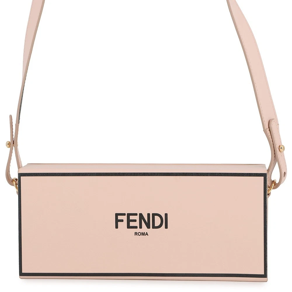 Fendi — FENDI Box Shoulder Bag Leather Pink 8BT340