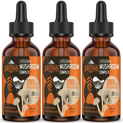 Liposomal Mushroom Complex Drops - 20 Organic Extracts - Reishi, Lion's Mane, Co