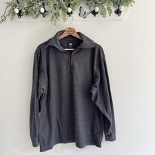 Men  s Helly Hansen Grey Quarter Zip Embroidered Fleece Medium DD9067