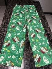 Elf Pajama Pants Mens Size snak L m Soft Pajamas 100% Polyester Pjs Drawstring