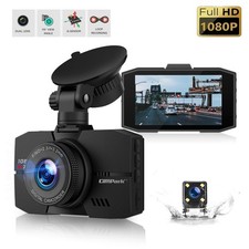 Campark 3" Mini 1080P Dual Dash Cam Front and Rear with Backup Camera G-Sensor