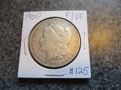 1901's MORGAN SILVER DOLLAR  in VERY NICE FINE to VF  condition. RARE DATE!