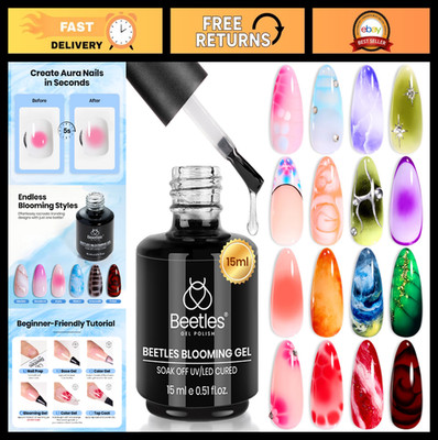 15ml Clear UV LED Gel Polish - Blooming Effect, Marble, Watercolor Nail Art DIY