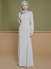 Muslim Robe Long Sleeve Lace Embroidery Shawl Top Bride Dress Length Long Gown
