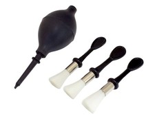 Rubber Dust Blower Air Duster Tool + 3pc Mini Brushes PC Laptop DIY Cleaning Kit