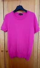 Jaeger Wool And Cashmere Short Sleeve Soft Knit Jumper, Size: S