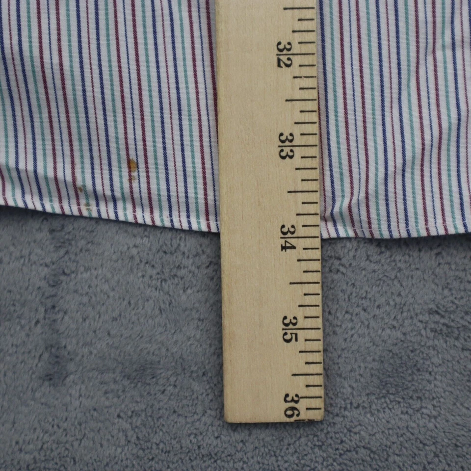 Alexander Lloyd Shirt Mens Tall 18 35/36 White Striped Dress Long Sleeve - Image 3 of 4