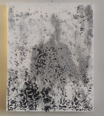 Abstract Modern Minimalist White Black Painting Creepy Shadow Fine Art Loft 