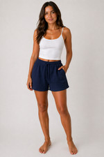 Ladies Shorts Womens Linen Feel JDN Fashion Stylish Elastic UK NEW