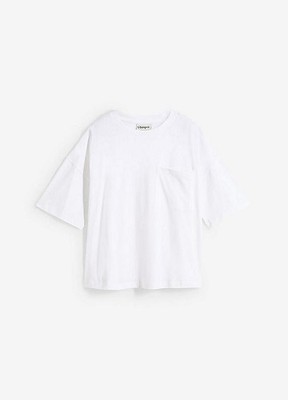 Neu R-Ware T-Shirt aus reiner Bio-Baumwolle Gr. 40/42 Weiß Basic Kurzarmshirt